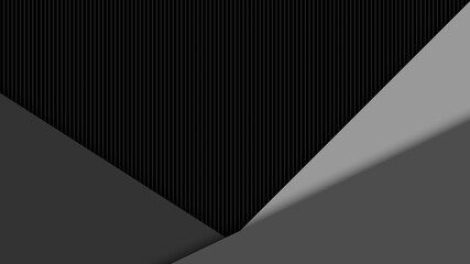 Abstract banner template dark stripes on black background.
