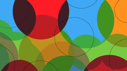Abstract circle shape and lines colorful on background.