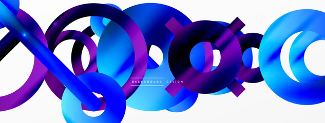 Minimal geometric abstract background. Circle, line and round shapes design. Trendy techno business template for wallpaper, banner, background or landing