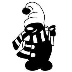 winter snowman silhouette