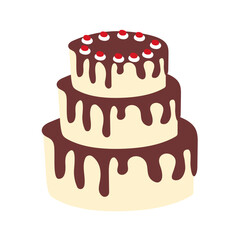 birthday cake with topping illustration