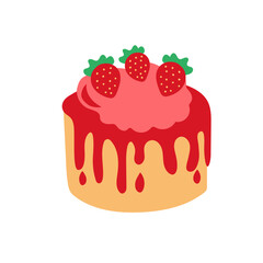 birthday cake with topping illustration