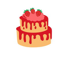 birthday cake with topping illustration