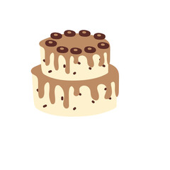 birthday cake with topping illustration