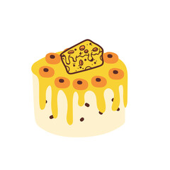 birthday cake with topping illustration