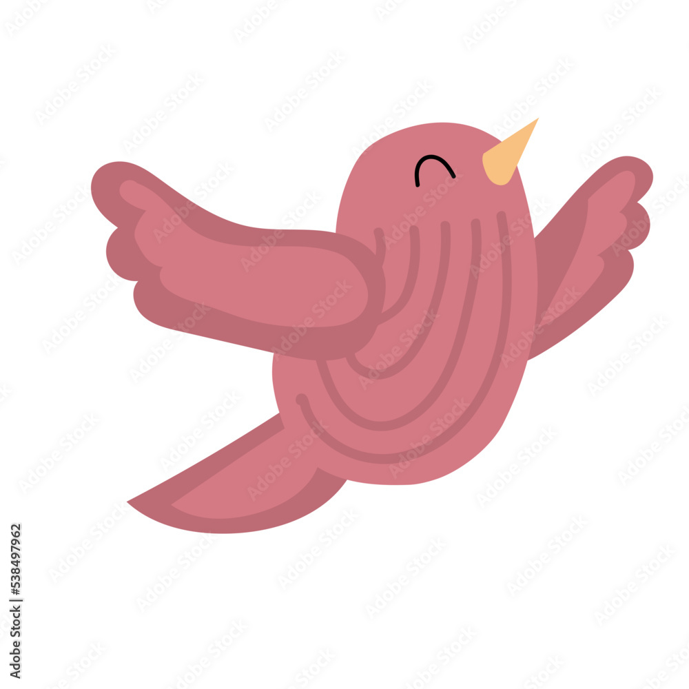 Sticker cute flying bird illustration