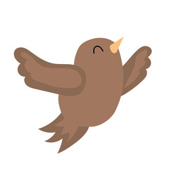 cute flying bird illustration