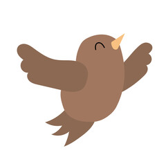 cute flying bird illustration