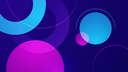 Colourful blue pink dynamic motion light effect background with circles. Technology speed movement pattern for banner or poster design. Modern abstract high-speed movement. Vector illustration