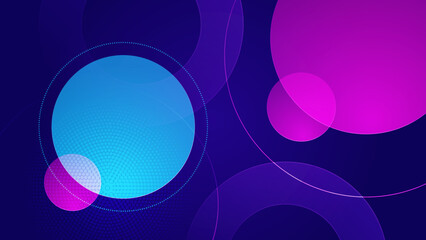 Colourful blue pink dynamic motion light effect background with circles. Technology speed movement pattern for banner or poster design. Modern abstract high-speed movement. Vector illustration