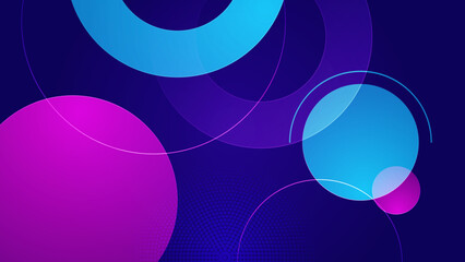 Colourful blue pink dynamic motion light effect background with circles. Technology speed movement pattern for banner or poster design. Modern abstract high-speed movement. Vector illustration