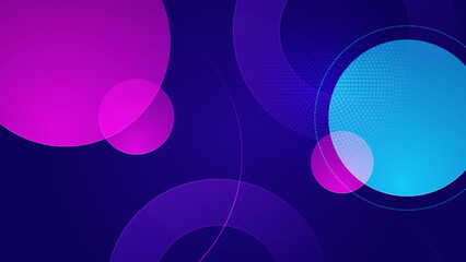 Colourful blue pink dynamic motion light effect background with circles. Technology speed movement pattern for banner or poster design. Modern abstract high-speed movement. Vector illustration