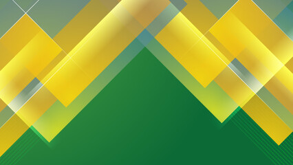 Modern green yellow digital speed tech presentation background. Abstract green eco arrows background with stripes. Vector illustration