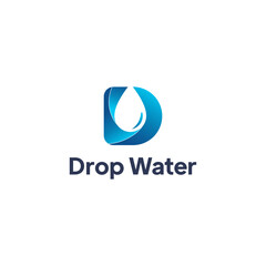 Letter d water drop monogram nature abstract logo vector image