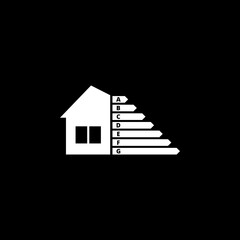 Energy efficient house  icon isolated on dark background