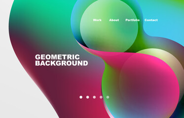 Abstract liquid background for your landing page design. Web page for website or mobile app wallpaper