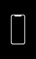 Front View of the Smartphone Silhouette for mockup with blank screen. Vector Illustration 