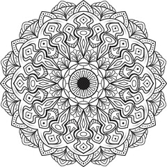 Mandala design for KDP interior, coloring pages pattern black and white