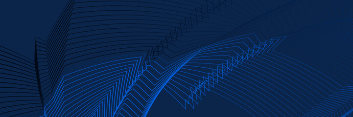 Naklejka premium Abstract blue background with lines
