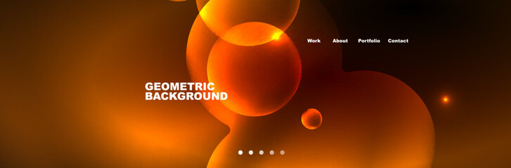 Shiny neon circles and bubbles, dark abstract background with blurred magic neon light, wallpaper design