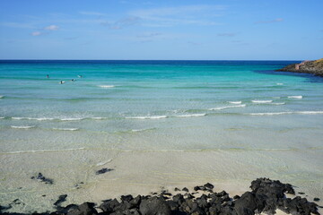 shoaling beach and clear water