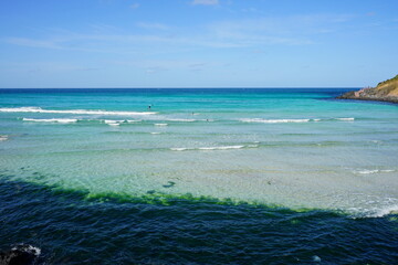 shoaling beach and clear water