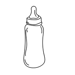 baby bottle doodle hand drawn