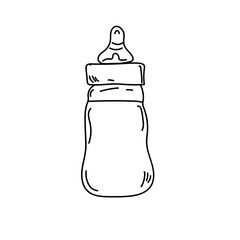 baby bottle doodle hand drawn