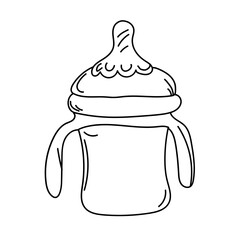 baby bottle doodle hand drawn