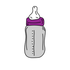 baby bottle doodle hand drawn