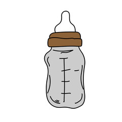 baby bottle doodle hand drawn