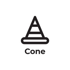 simple black cone flat design icon template
