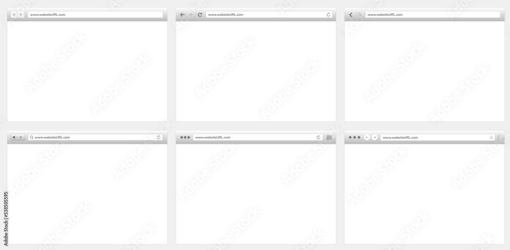 Wall mural blank web browser window, empty internet page concept, the skeleton for web browser, window screen. 