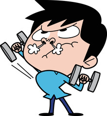 体を鍛える男性