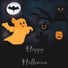 halloween background with pumpkin