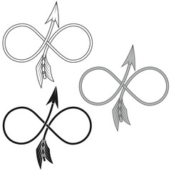 infinity shaped arrow vector design