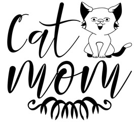 Cat mom, Cat SVG Design, Cat T-Shirt Design, SVG, Cat Cut Files, Cat