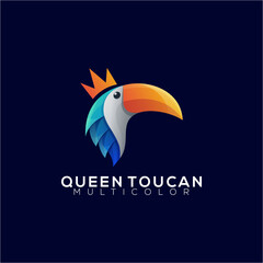 queen toucan colorful gradient modern logo animals © mhafiffuadi