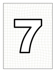  vector coloring page with number text illustration