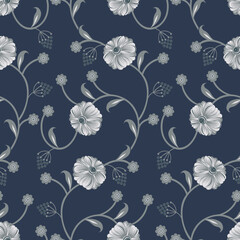 Vector textile fabric floral pattern design