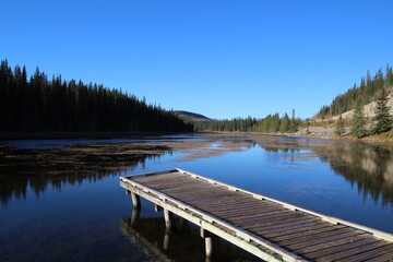 Dock Over The Lake, Nordegg, Alberta