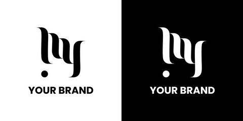 NY Logo design minimalist brand identity Family teamwork coworkers emblem sign symbol logotype.