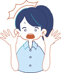 びっくり驚いている人物のベクターイラストレーション