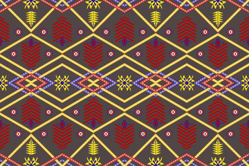 ethnic abstract art tribal seamless pattern Folk Embroidery, ikat Patterns, Aztec Geometric Art Ornament Prints, Carpet Designs, Wallpaper, Clothing, Wraps, Fabrics, Covers, Textiles , background imag