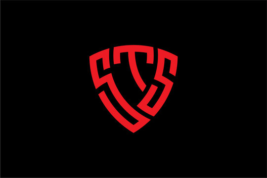 STS creative letter shield logo design vector icon illustration