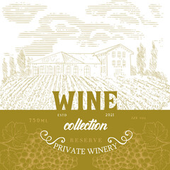 Vintage-style wine label