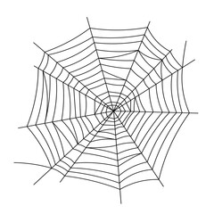 Obraz premium spider web vector illustration line art logo icon