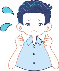 慌てている/心配している人物のベクターイラストレーション