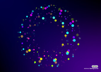 ring shape in particle dots mosaic art application pattern background for advertisement brochure template banner website cover product package design presentation vector eps.