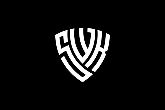 SWK creative letter shield logo design vector icon illustration